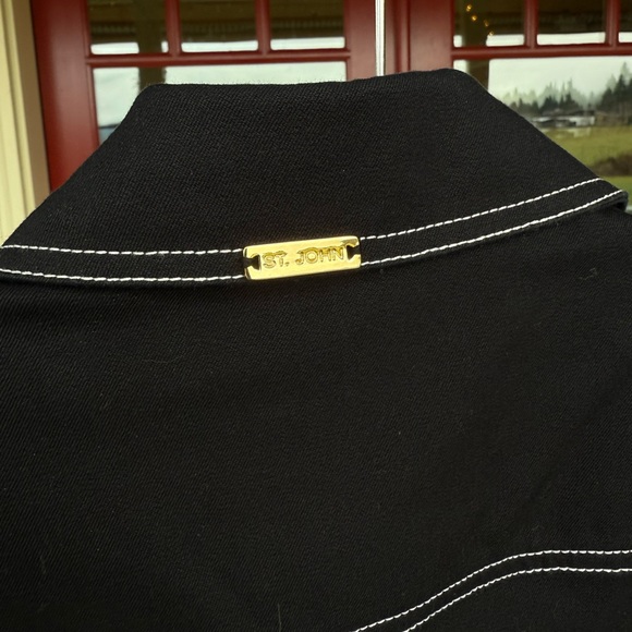 St. John Black Jacket with White Stitching - Picture 5 of 5